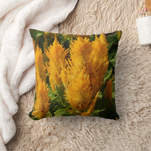 黄色の植物フォトスロークッション41 cm x 41 cm クッション (ブランケット)