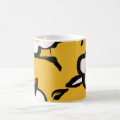 黄色の椿、スケッチーフローラヴィンテージ。 コーヒーマグカップ (中央)