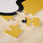 黄色の椿、スケッチーフローラヴィンテージ。 ジグソーパズル (側面)