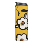 黄色の椿、スケッチーフローラヴィンテージ。 タンブラー (回転右)