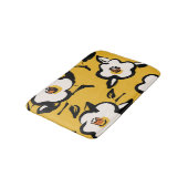 黄色の椿、スケッチーフローラヴィンテージ。 バスマット (アングル)