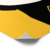 黄色の椿、スケッチーフローラヴィンテージ。 ポスター (角)