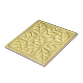 黄色の様式化された卵形のセラミック葉タイル タイル (側面)