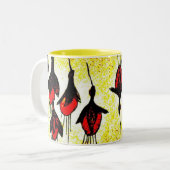 黄色の模様のフローラマグ ツートーンマグカップ (正面左)