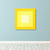 黄色の正方形の幾何学的パターン キャンバスプリント (インサイチュ (ウッドフロア))