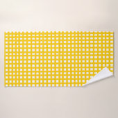 黄色の正方形メッシュグリッド バスタオル (バスタオル)