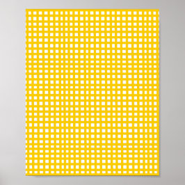 黄色の正方形メッシュグリッド ポスター