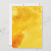 黄色の水の色のクロスフローラ最初の聖餐式 招待状 (裏面)