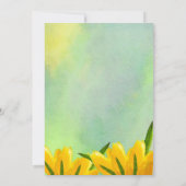 黄色の水の色チューリップ緑の結婚背景 招待状 (裏面)
