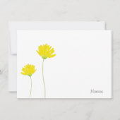 黄色の水カラーデイジー ノートカード (正面)