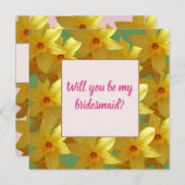 黄色の水仙あなたは私の花のカードになる 招待状 (正面/裏面)