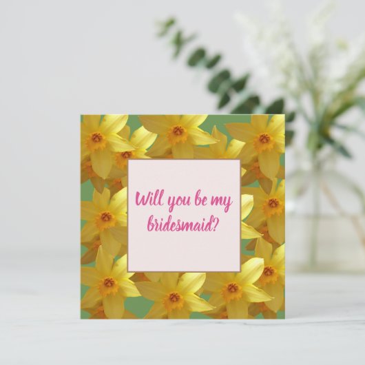 黄色の水仙あなたは私の花のカードになる 招待状 (スタンド正面)