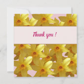 黄色の水仙あなたは私の花のカードになる 招待状 (裏面)
