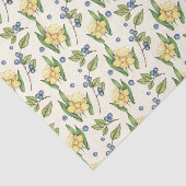 黄色の水仙とブルーベリー 薄葉紙 (詳細)