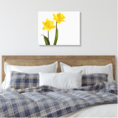 黄色の水仙の白 – 水仙空白の花 キャンバスプリント (インサイチュ (寝室))