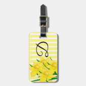 黄色の水仙の花がプリントされたスーツケースタグ ラゲッジタグ (正面縦)