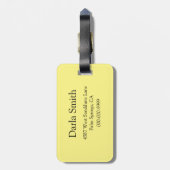 黄色の水仙の花がプリントされたスーツケースタグ ラゲッジタグ (裏面縦)