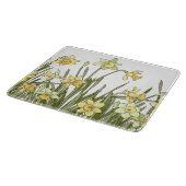 黄色の水仙の花のボーダー カッティングボード (角)