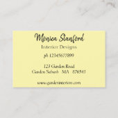 黄色の水仙の花の水彩名刺 名刺 (裏面)