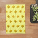 黄色の水仙の花の継ぎ目のないパターンがオン キッチンタオル<br><div class="desc">キッチンタオルに印刷された黄色の水仙の花のシームレスなパターン。フローラデザインキッチンタオル花や自然愛好家。</div>