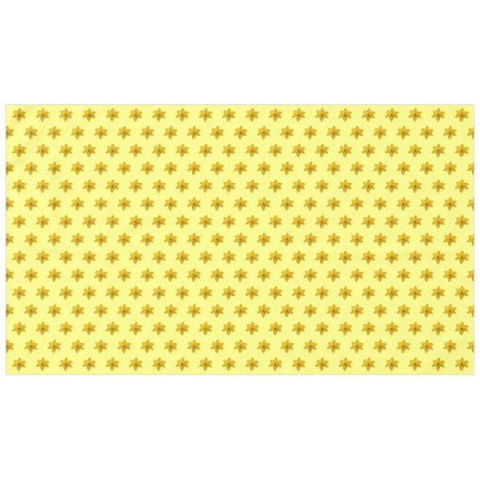 黄色の水仙の花の継ぎ目のないパターンがオン テーブルクロス (正面(横))