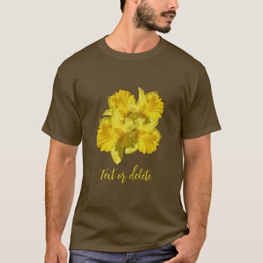黄色の水仙の花の花束パーソナライズされた Tシャツ (正面)