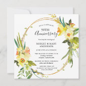 黄色の水仙の花の50周年パーティー 招待状 (正面)