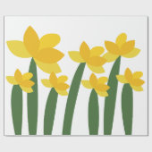 黄色の水仙の花束 ラッピングペーパー (フラット)