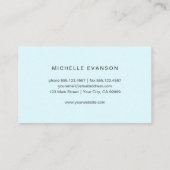 黄色の水彩ひまわりロゴ付きアクアブルー 名刺 (裏面)