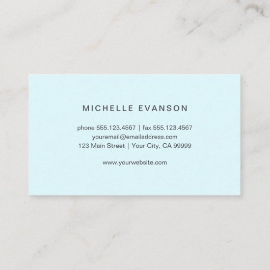 黄色の水彩ひまわりロゴ付きアクアブルー 名刺 (裏面)