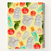 黄色の水彩イラストレーションレシピ帳 ノートブック (裏面)