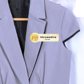 黄色の水彩モダン店従業員 名札