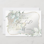 黄色の水彩ローズ　あなたは私のフラワーガール？ 招待状 (正面)