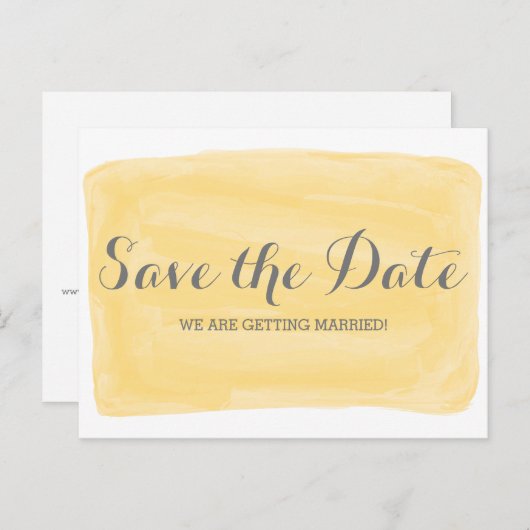 黄色の水彩日付はがきを保存 案内ポストカード (正面/裏面)
