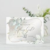 黄色の水彩画のバラ　あなたは私のフラワーガールになってくれる？ 招待状 (スタンド正面)