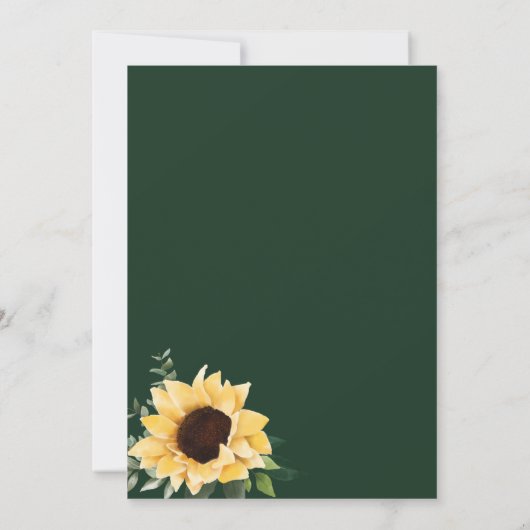 黄色の水彩画ひまわりと野の花の写真 セーブザデート (裏面)