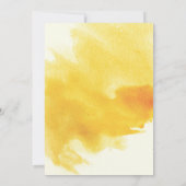 黄色の水彩花のフローラルウェディング 招待状 (裏面)
