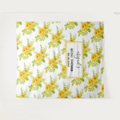 黄色の水彩花の花嫁のシャワー タペストリー (正面(横))