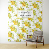 黄色の水彩花の花嫁のシャワー タペストリー (インサイチュ)