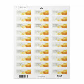 黄色の水彩風景樹葉アドレス ラベル (フルシート)