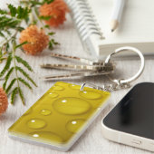 黄色の水滴の背景 キーホルダー (正面右)