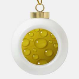 黄色の水滴の背景 セラミックボールオーナメント