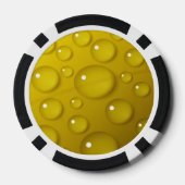 黄色の水滴の背景 ポーカーチップ (裏面)