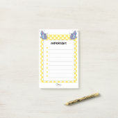 黄色の水玉模様とダイヤモンド重要 ポストイット (デスク上)