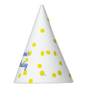 黄色の水玉模様のパターンモノグラム3歳の誕生日 パーティーハット (右)