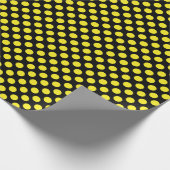 黄色の水玉模様オンブラックラッピング紙 ラッピングペーパー (角)
