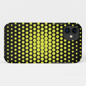 黄色の水玉模様オン黒 Case-Mate iPhoneケース (裏面(横))