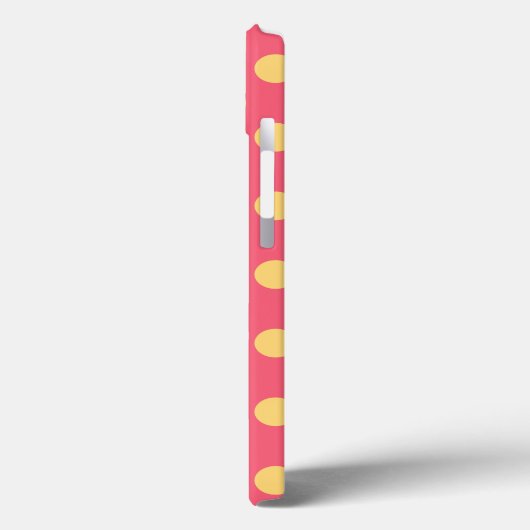 黄色の水玉模様オンcoral Case-Mate iPhoneケース iPhone 13ケース (裏面 / 左)