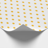 黄色の水玉模様クラシックおもしろいカラフル時間 ラッピングペーパー (角)