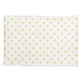 黄色の水玉模様パターンの一対の枕カバー 枕カバー (裏面-左)